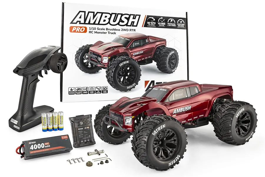 Atrek Ambush Pro RC Monster Truck Electric Brushless 2WD 1/10 Scale RTR image 19
