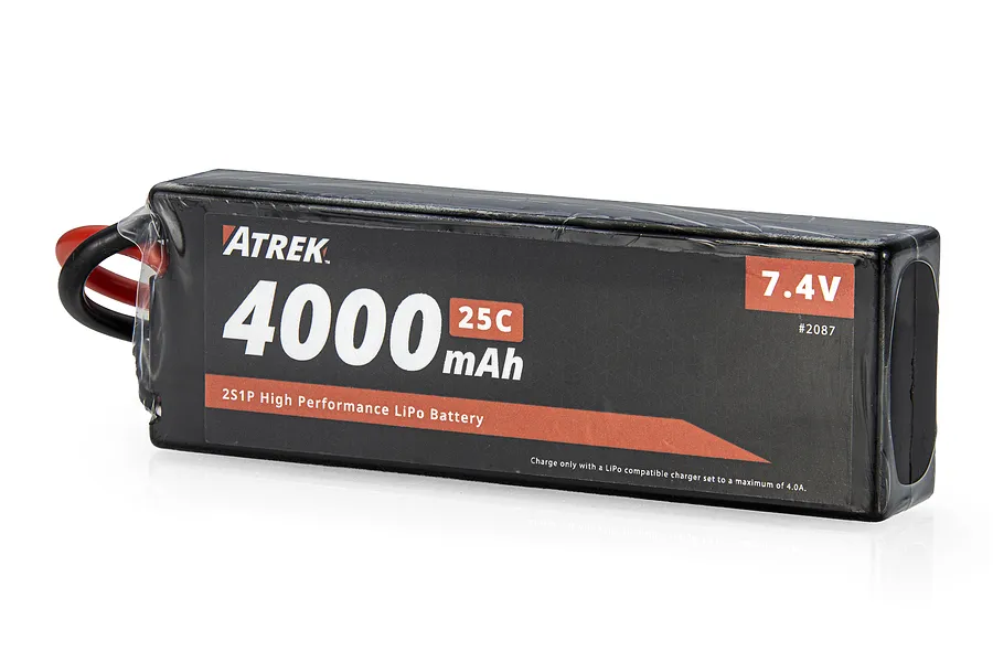 Atrek 7.4V 4000mAh 25C 2S Hard Case LiPo Battery image 2