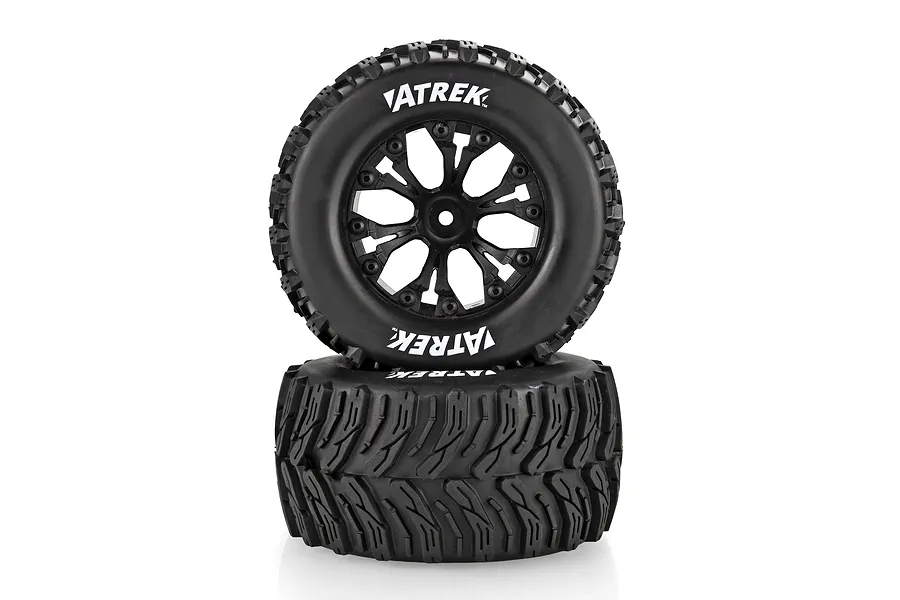 Atrek 2.8&amp;quot; MT-Cyclone Tyres on Black Spoke Rims - Glued Wheels 2Pcs image 139139