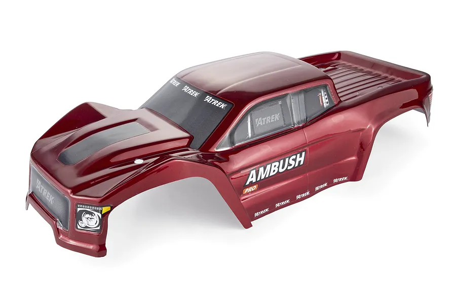Atrek 1/10 Ambush Pro Monster Truck Painted Body Shell - Lava Red image 139179