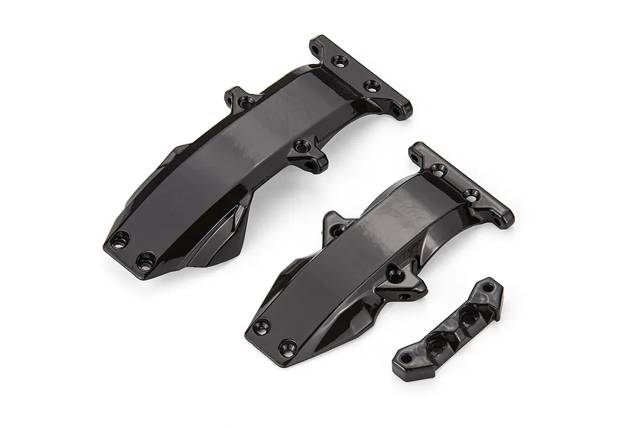 Atrek Aluminium Front and Rear Skid Plates with Suspension Arm Pin Mount Set - Black image 1